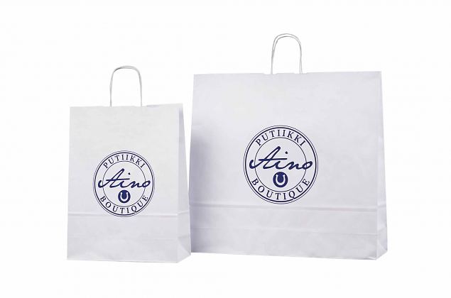 white kraft paper bag with print 