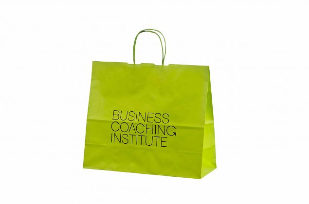 strong light green kraft paper bag with print 