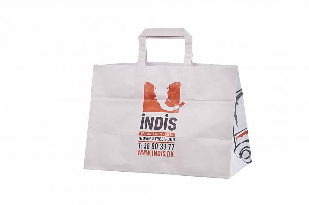 white paper bag with print 