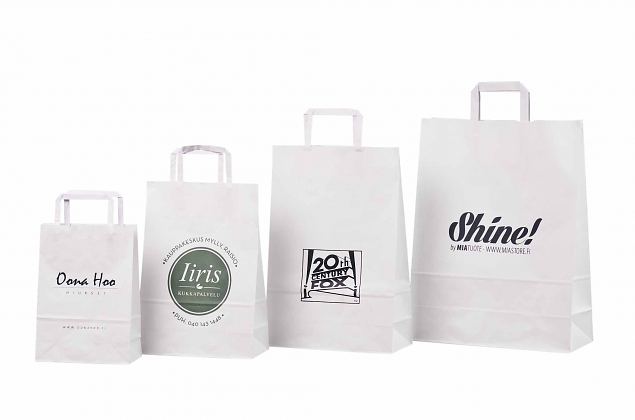 white paper bags with personal print 