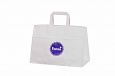 white kraft paper bag with print | Galleri-White Paper Bags with Flat Handles white paper bag with