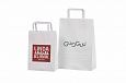 white paper bag with personal logo | Galleri-White Paper Bags with Flat Handles strong white kraft