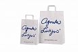 white kraft paper bags with print | Galleri-White Paper Bags with Flat Handles durable white paper