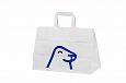 strong white kraft paper bag with print | Galleri-White Paper Bags with Flat Handles durable white
