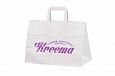white paper bags with personal logo | Galleri-White Paper Bags with Flat Handles durable white kra