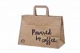 durable brown paper bag with print | Galleri-Brown Paper Bags with Flat Handles durable brown kraf