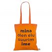 Referenssit- oranssit ekologiset kangaskassit omalla logolla