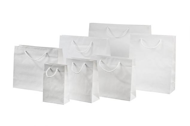 White handmade kraft paper bags
