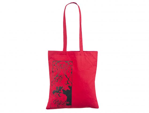 Punast vrvi riidest kott personaalse logoga . Trkiga kottidele miinimum kogus alates 50 kotist. 
