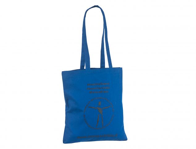 Sinine riidest ostukott pikkade sangadega. Trkiga kottide miinumum kogus on 50 kotti. Ilma trkit