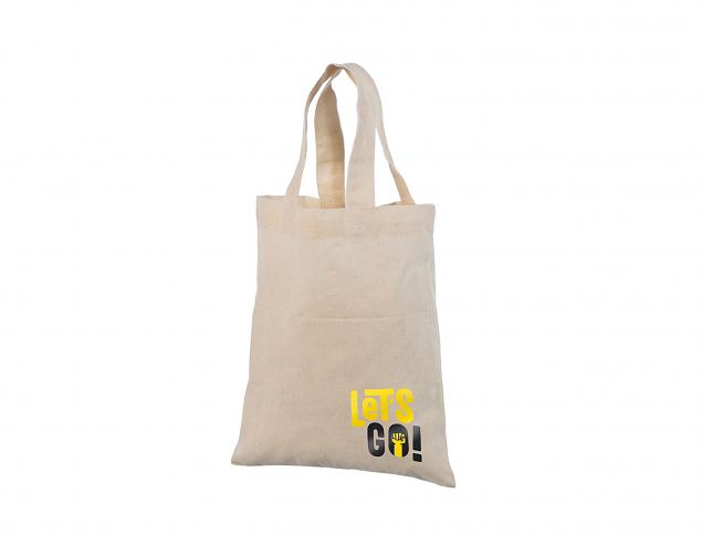 Loodusvalge A5 suurusega riidest kott trkiga. Trkiga kottidele miinimum kogus alates 50 kotist. 