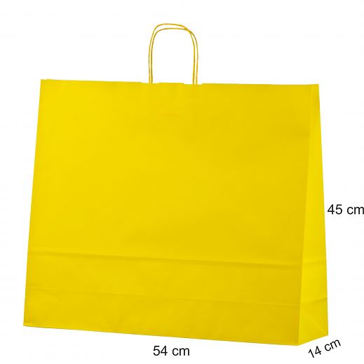 Keltainen paperikassi 54x14x45 cm