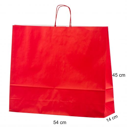 Suuri punainen paperikassi 54x14x45 cm