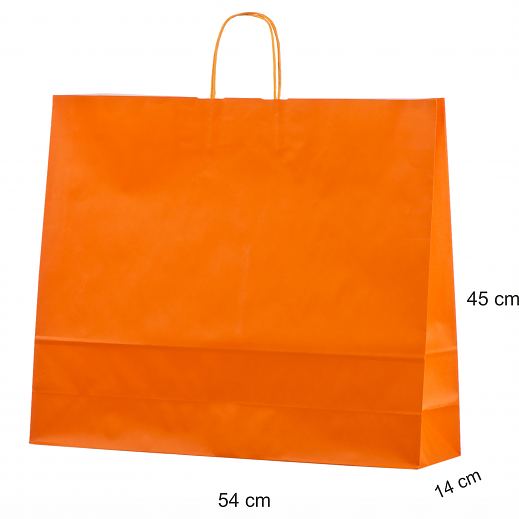 Suuri oranssi paperikassi 54x14x45 cm