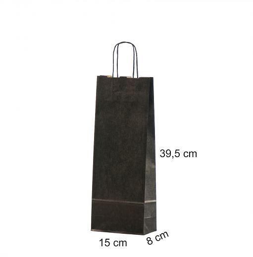 Musta pullokassi nyörisankainen 15x8x39,5 cm