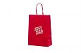 white paper bag | Galleri red color paper bag with logo print 
