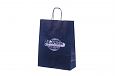 red color kraftpaper bag with logo print | Galleri blue paper bag with logo print 