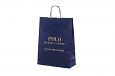 white paper bag with logo | Galleri branded blue paper bag with logo print 